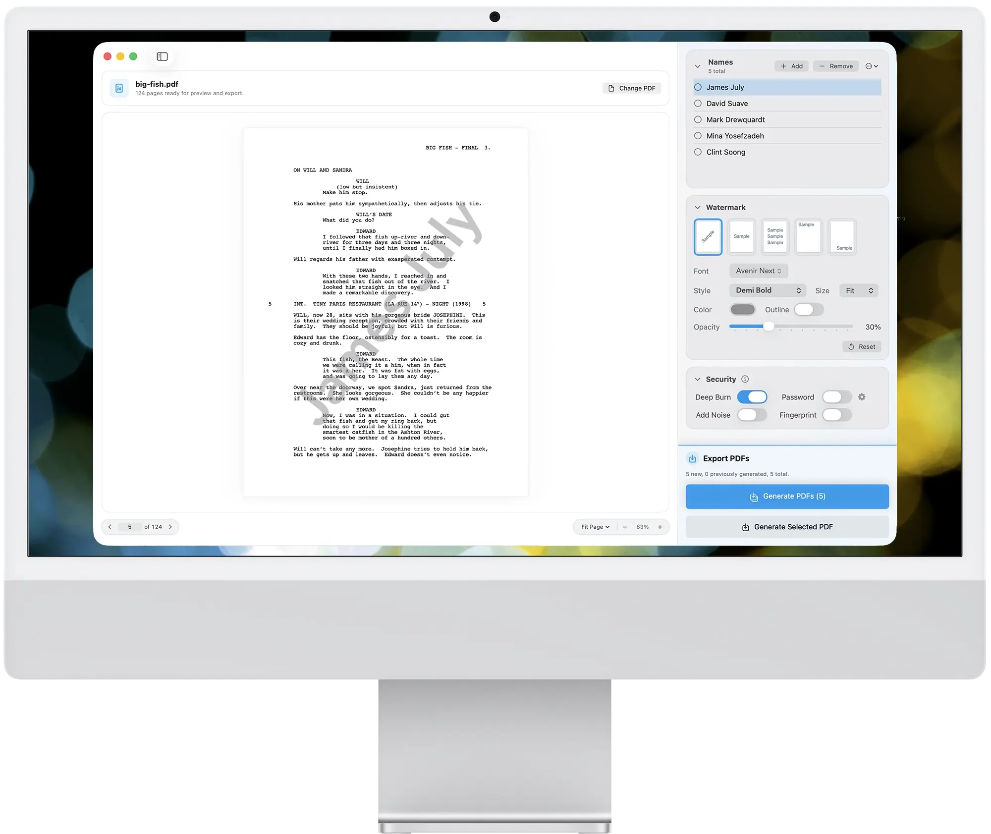 Watermark screenplays